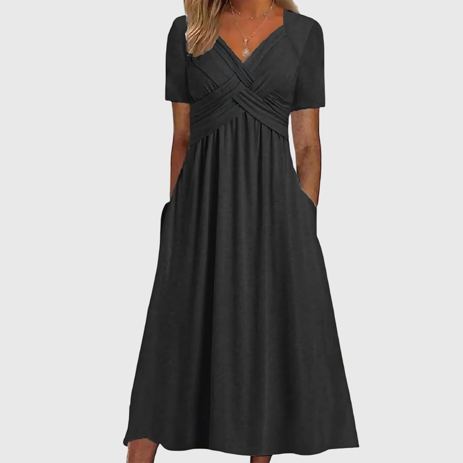 Camille | Women's Elegant Midi Dress with Tummy Control