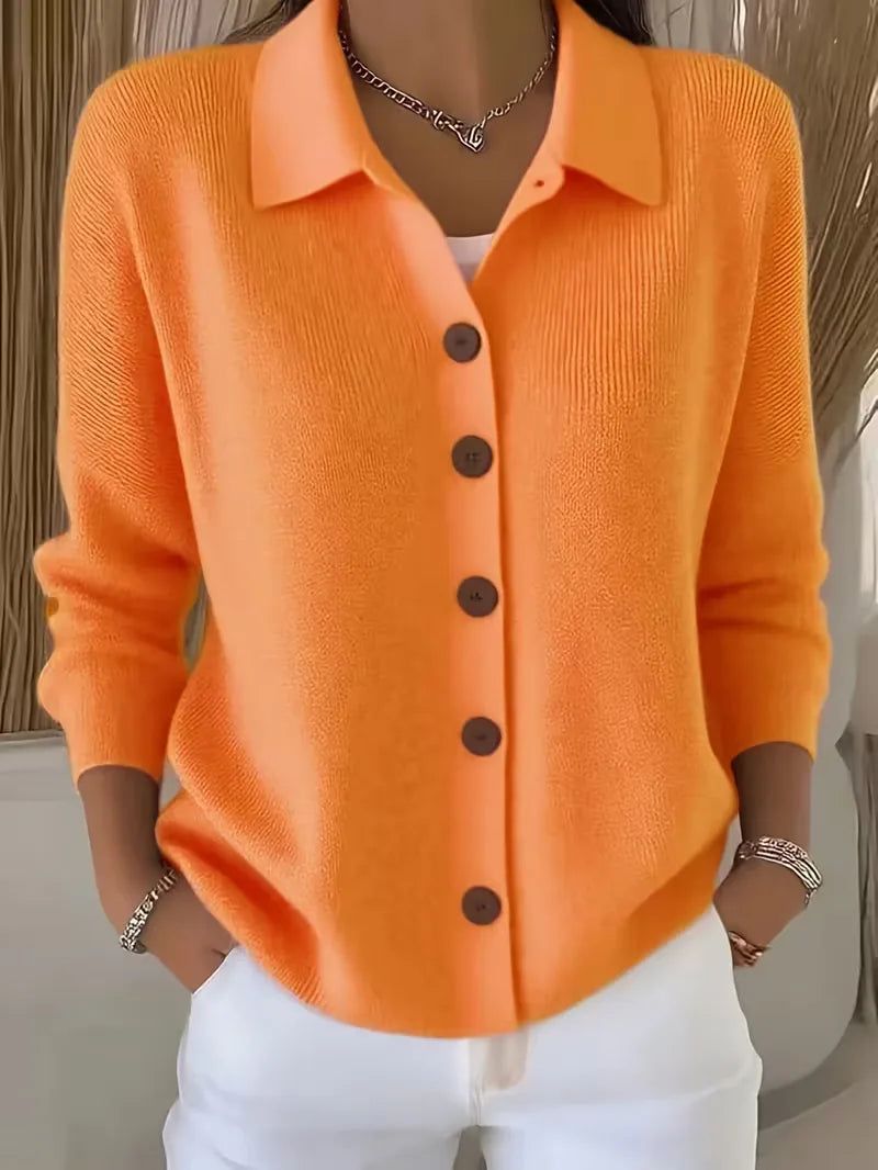 Hanne | Women's V-Neck Cardigan with Button Front