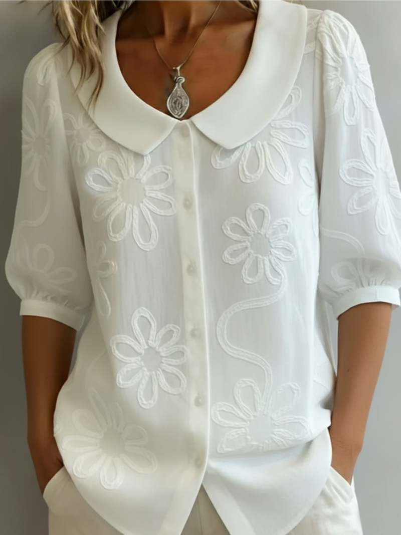 Amélie | Women's Embroidered Floral Blouse