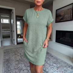 Odalys | Women's Relaxed-Fit Round-Neck Midi Dress