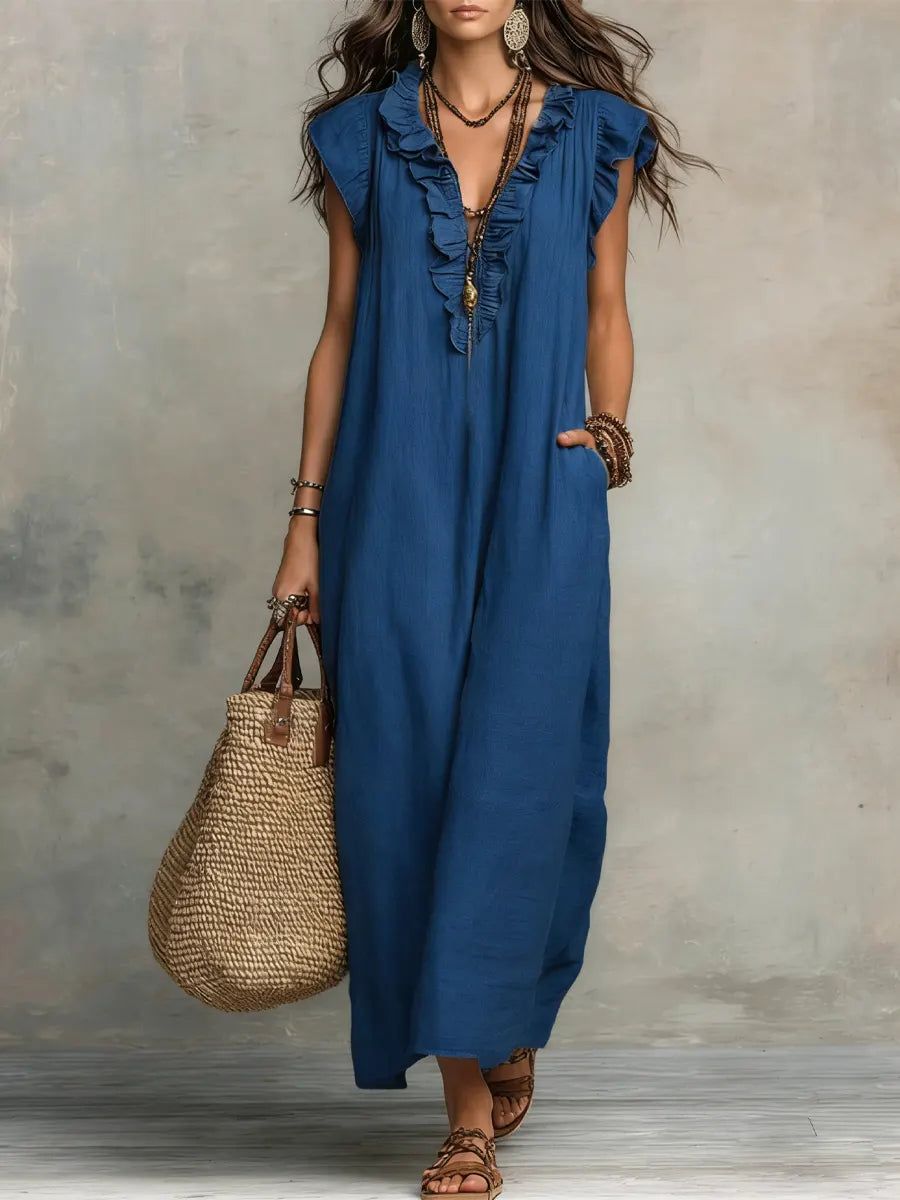 Rémi | Women's Ruffle Detail Flowy Maxi Dress – Weekend Style