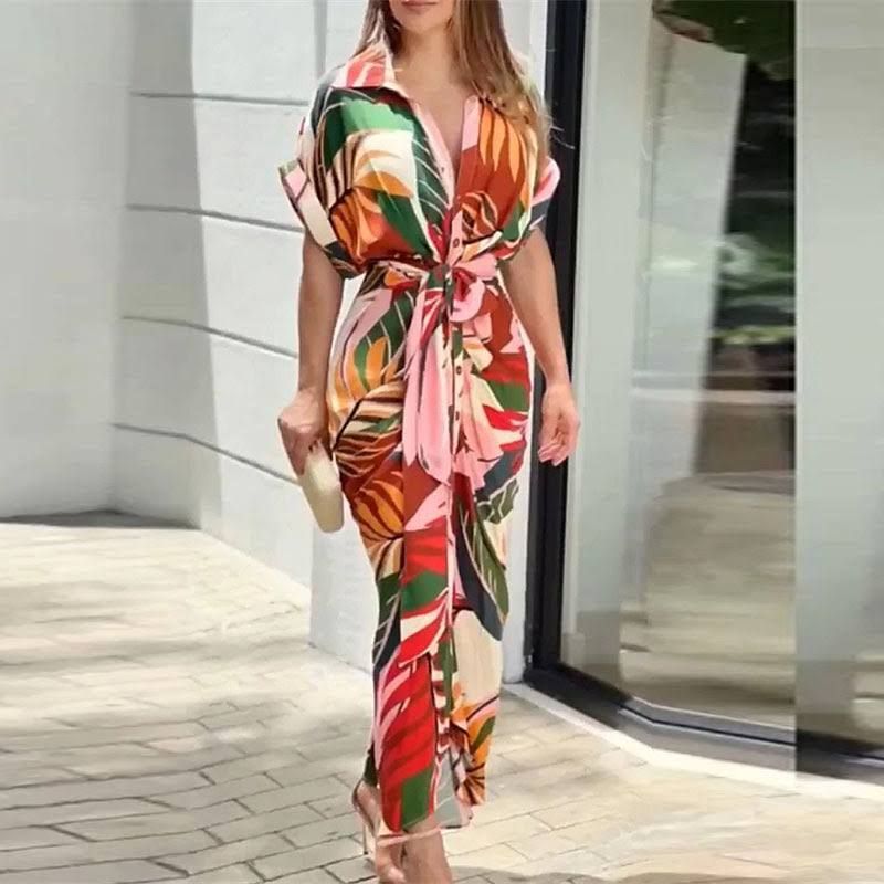Genevieve | Women's High-Waist Flounce Collar Midi Dress