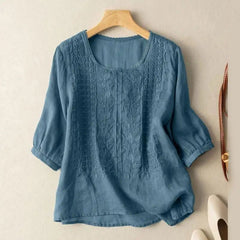 Aurélie | Women's Embroidered Relaxed Blouse