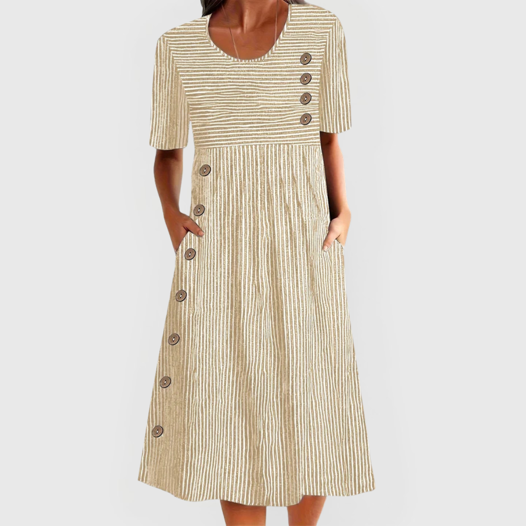 Adalric | Women's Relaxed-Fit V-Neck Midi Dress Weekend