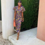 Daphne | Wedding Guest Wrap Dress with Puff Sleeves