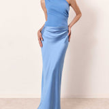 Nadège | Wedding Guest One-Shoulder Pleated Maxi Dress