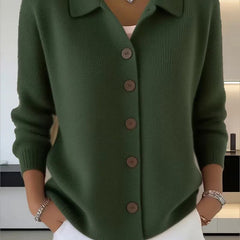 Hanne | Women's V-Neck Cardigan with Button Front