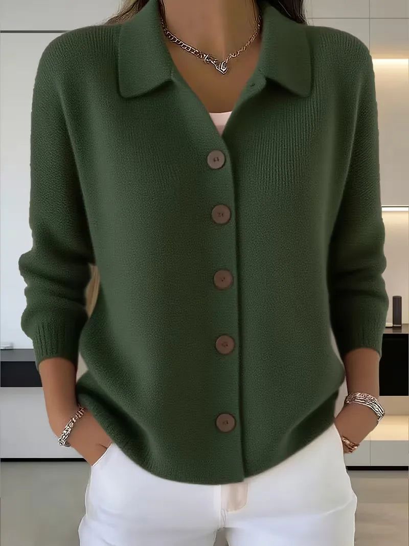 Hanne | Women's V-Neck Cardigan with Button Front