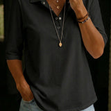 Harlow | Women's V-Neck Knit Polo Top