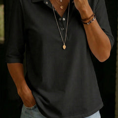 Harlow | Women's V-Neck Knit Polo Top