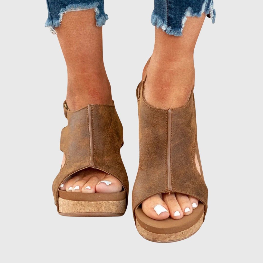 Saskia | Women's Open-Toe Wedge Sandal – Weekend Errands
