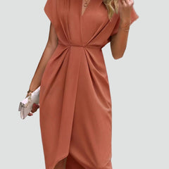 Adalyn | Wedding Guest Wrap Midi Dress with V-Neck for Women