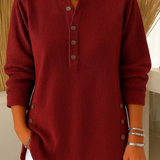 Gabrielle | Women's Ribbed Button-Front Tunic Sweater