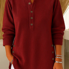 Gabrielle | Women's Ribbed Button-Front Tunic Sweater