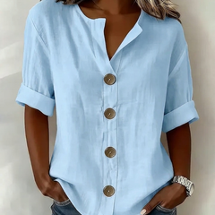 Odalric | Women's Relaxed-Fit Button Front Short Sleeve Blouse