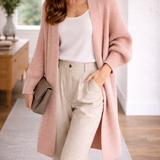 Ida | Women's Long Ribbed Cardigan Open Front