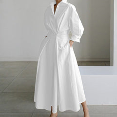 Eleanor | Women's V-Neck Long Sleeve Midi Dress – Weekend Errands
