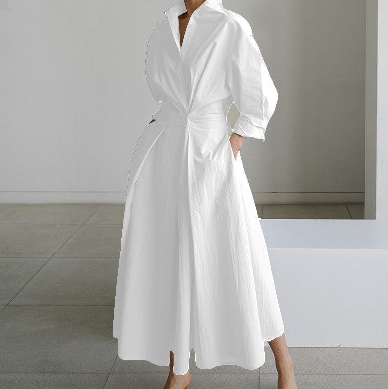 Eleanor | Women's V-Neck Long Sleeve Midi Dress – Weekend Errands