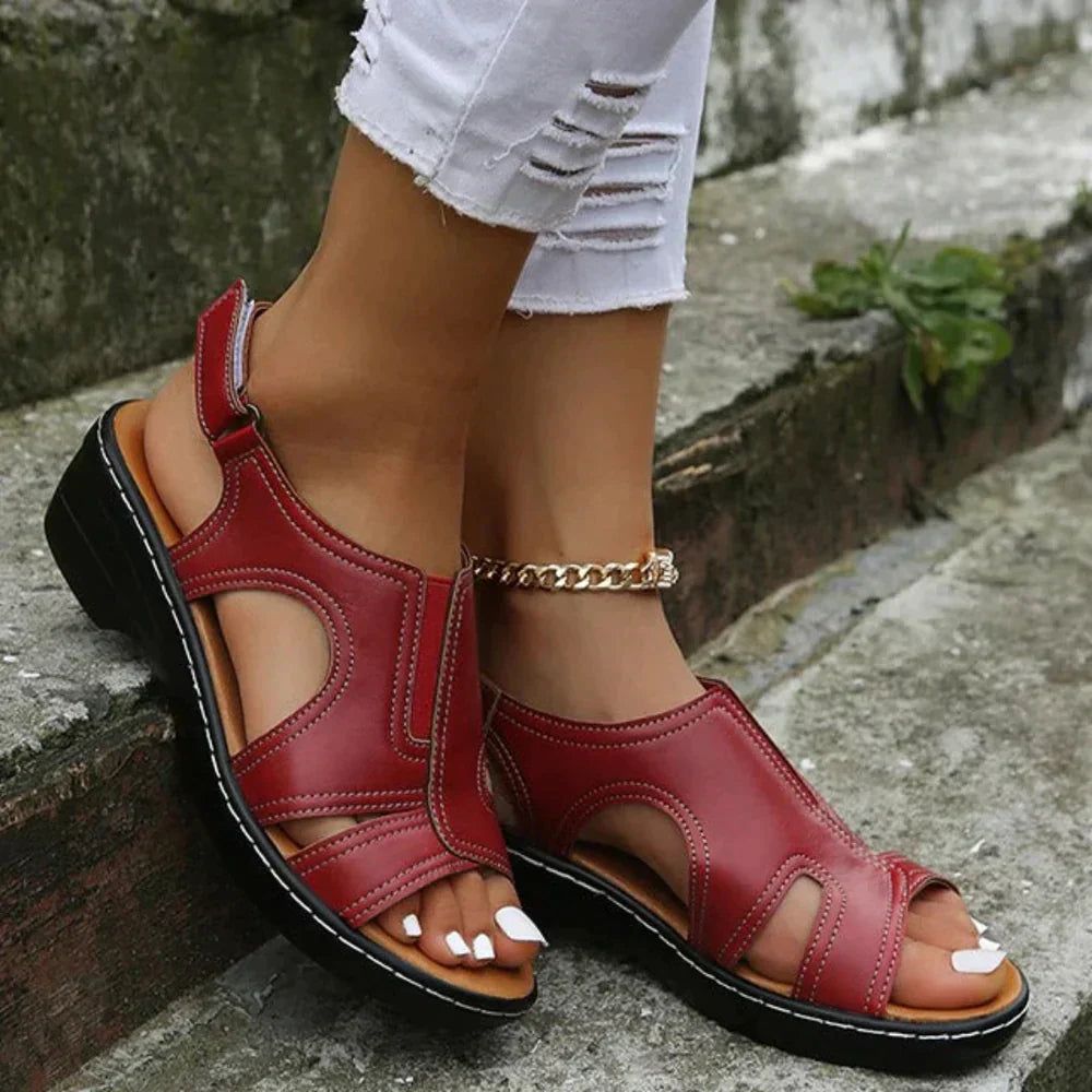 Camille | Women's Wedge Leather Sandal