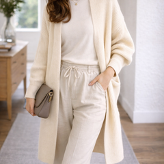 Ida | Women's Long Ribbed Cardigan Open Front