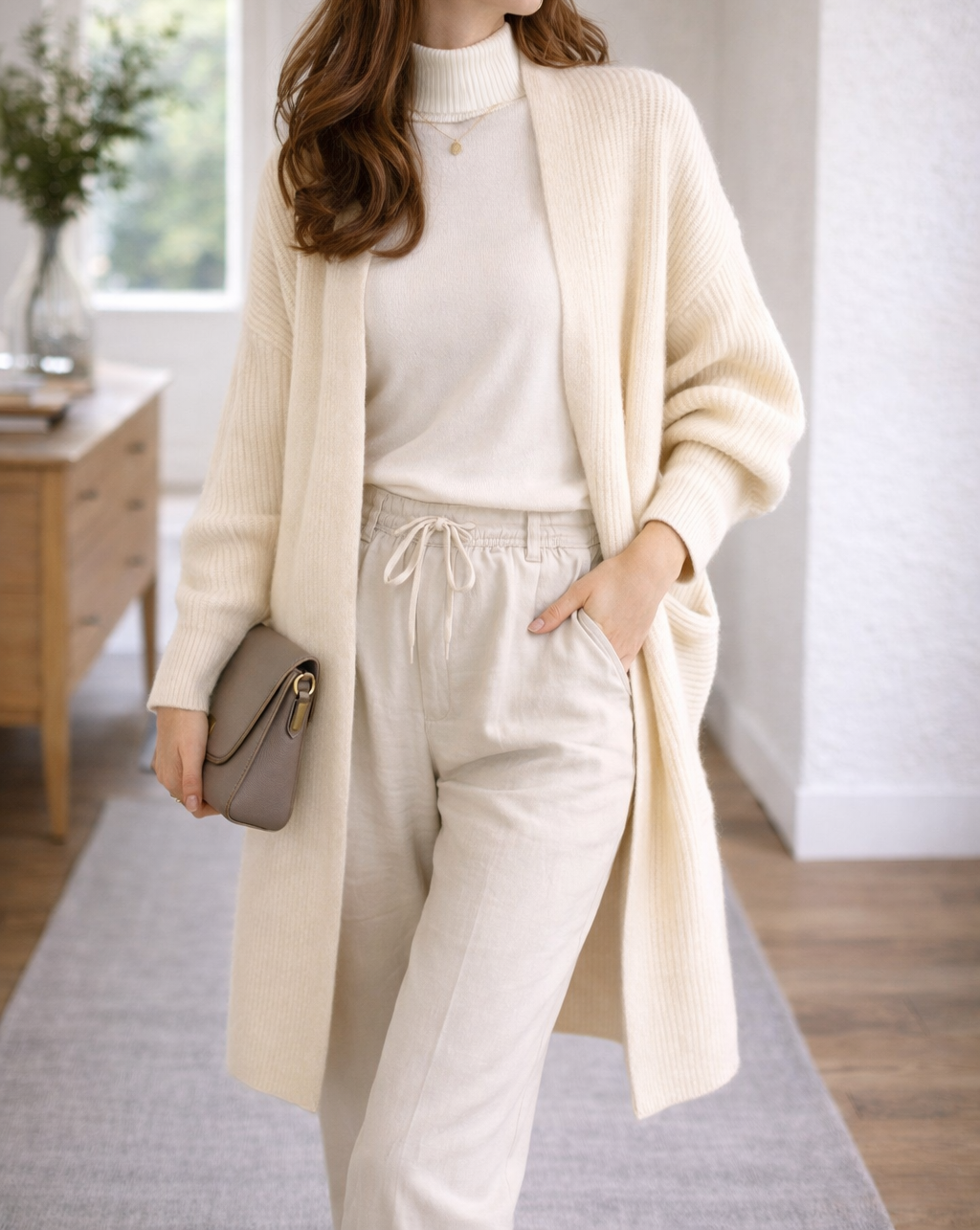 Ida | Women's Long Ribbed Cardigan Open Front