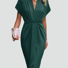 Adalyn | Wedding Guest Wrap Midi Dress with V-Neck for Women
