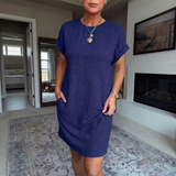 Odalys | Women's Relaxed-Fit Round-Neck Midi Dress