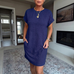 Odalys | Women's Relaxed-Fit Round-Neck Midi Dress