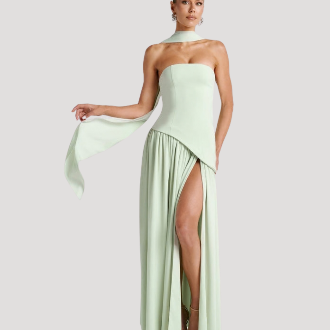 Rosemonde | Wedding Guest Strapless Pleated Maxi Dress for Women