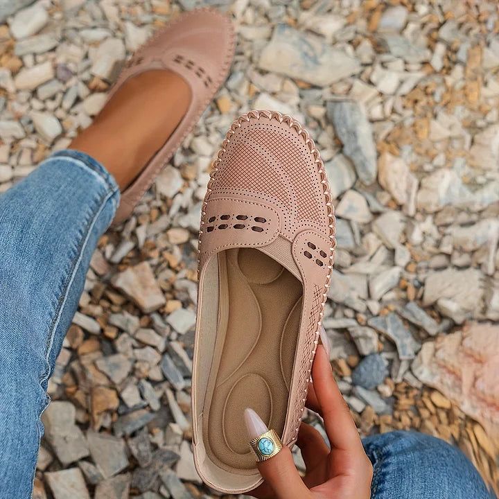Fleur | Women's Mary Jane Perforated Flat Slip-On