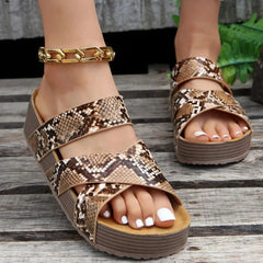 Genevieve | Women's Leather Strap Sandal
