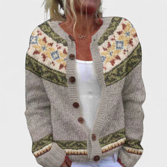 Greta | Women's Relaxed-Fit Patterned Knit Cardigan