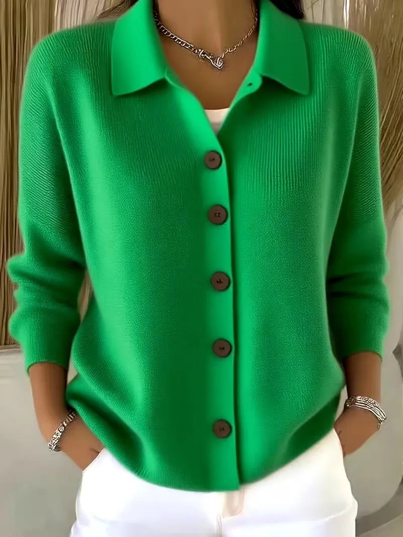 Hanne | Women's V-Neck Cardigan with Button Front