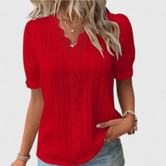 Margot | Women's V-Neck Short Sleeve Blouse
