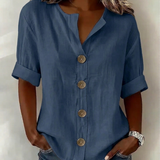 Odalric | Women's Relaxed-Fit Button Front Short Sleeve Blouse