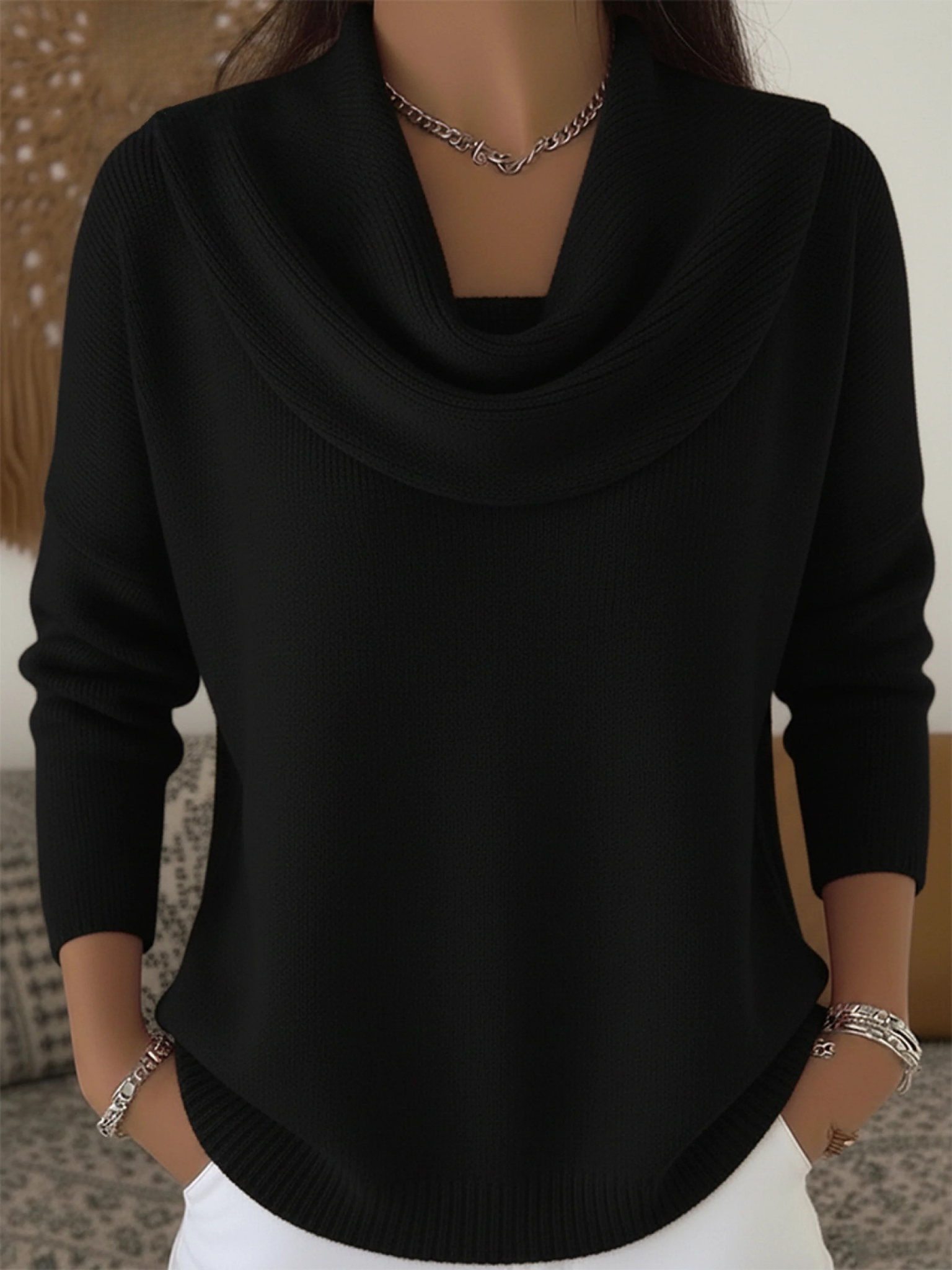 Harper | Women's Relaxed-Fit Cowl Neck Knit Sweater