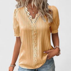 Margot | Women's V-Neck Short Sleeve Blouse