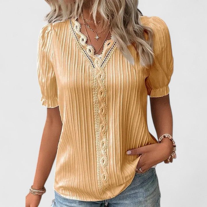 Margot | Women's V-Neck Short Sleeve Blouse