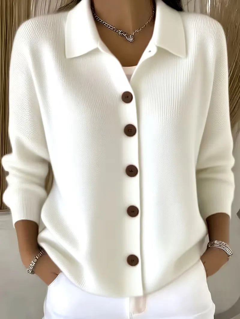 Hanne | Women's V-Neck Cardigan with Button Front