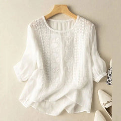 Aurélie | Women's Embroidered Relaxed Blouse