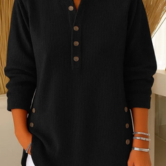 Gabrielle | Women's Ribbed Button-Front Tunic Sweater