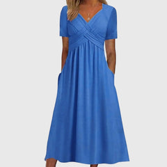 Camille | Women's Elegant Midi Dress with Tummy Control