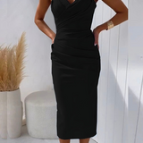 Isolde | Wedding Guest Strapless Ruched Midi Dress for Women