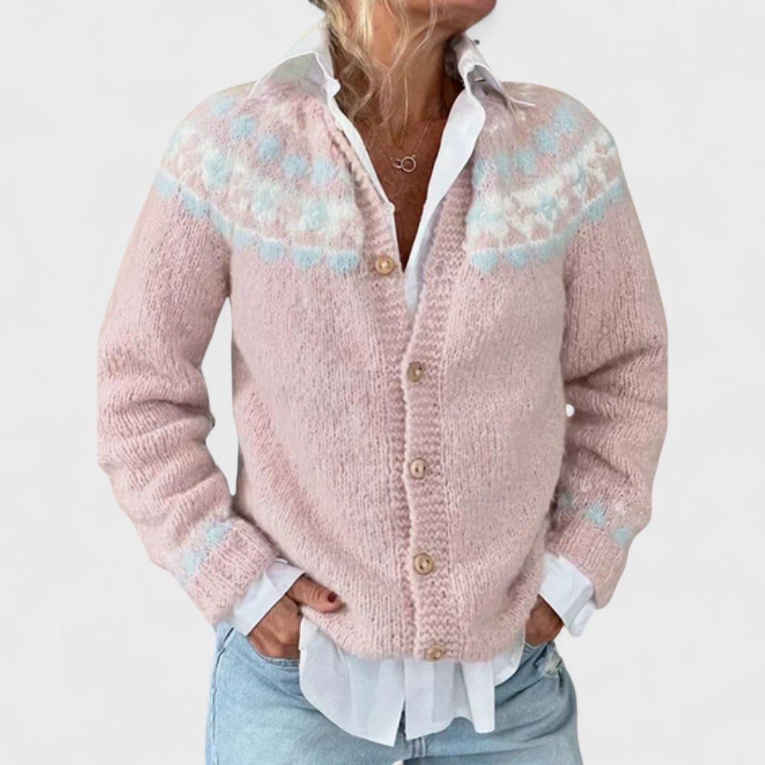 Greta | Women's Relaxed-Fit Patterned Knit Cardigan