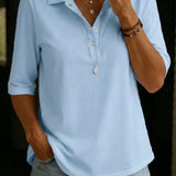 Harlow | Women's V-Neck Knit Polo Top