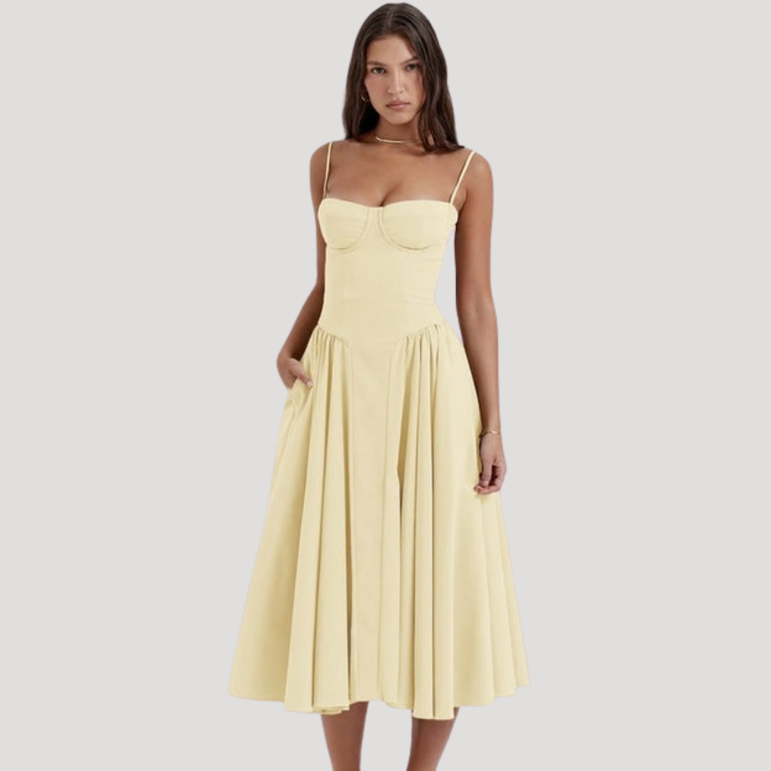 Odalis | Wedding Guest Corset Midi Dress for Women
