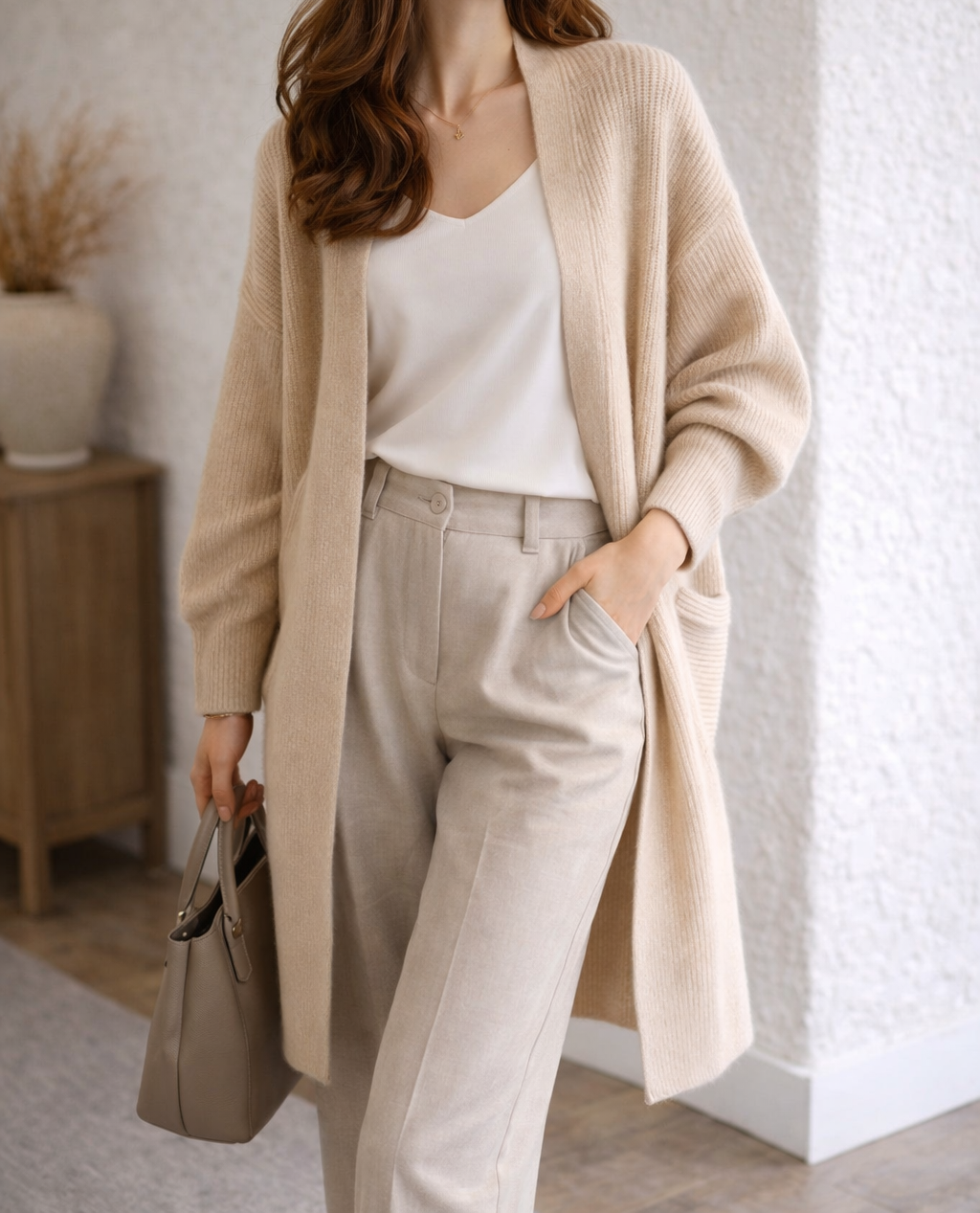 Ida | Women's Long Ribbed Cardigan Open Front