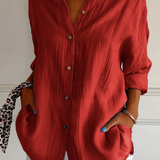 Odette | Women's Relaxed-Fit V-Neck Button Down Shirt