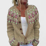 Greta | Women's Relaxed-Fit Patterned Knit Cardigan