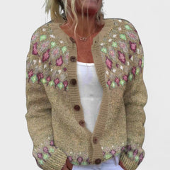 Greta | Women's Relaxed-Fit Patterned Knit Cardigan